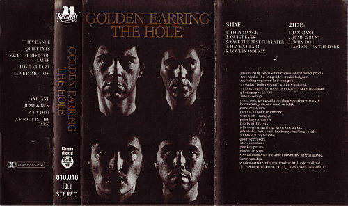Golden Earring The Hole Cassette inlay front 1986 Netherlands